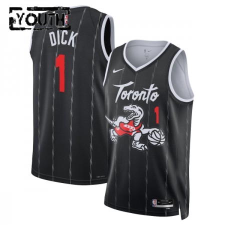 Dres Toronto Raptors Grady Dick Nike 2025-26 City Edition Crno Swingman - Dječji